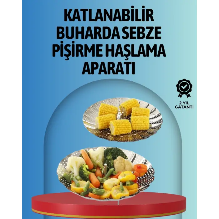 Buharda Pişirme İçin Paslanmaz Çelik Sebze Sepeti – Tüm Tencerelere Uyumlu, Kolay Temizlik