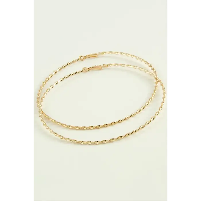 Burgulu Metal Halka Küpe 8-9-10 cm