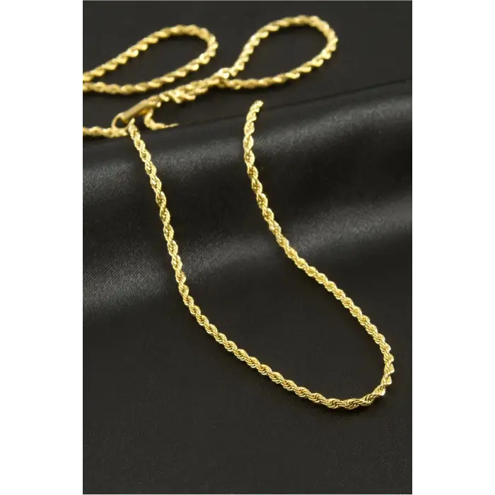 Burgulu Zincir Çelik Kolye 60 cm