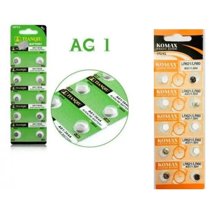 Buton Pil - Saat Lazer Hesap Makinesi Pili 10lu Paket  AG1 LR621/LR60 1.55V (336336)