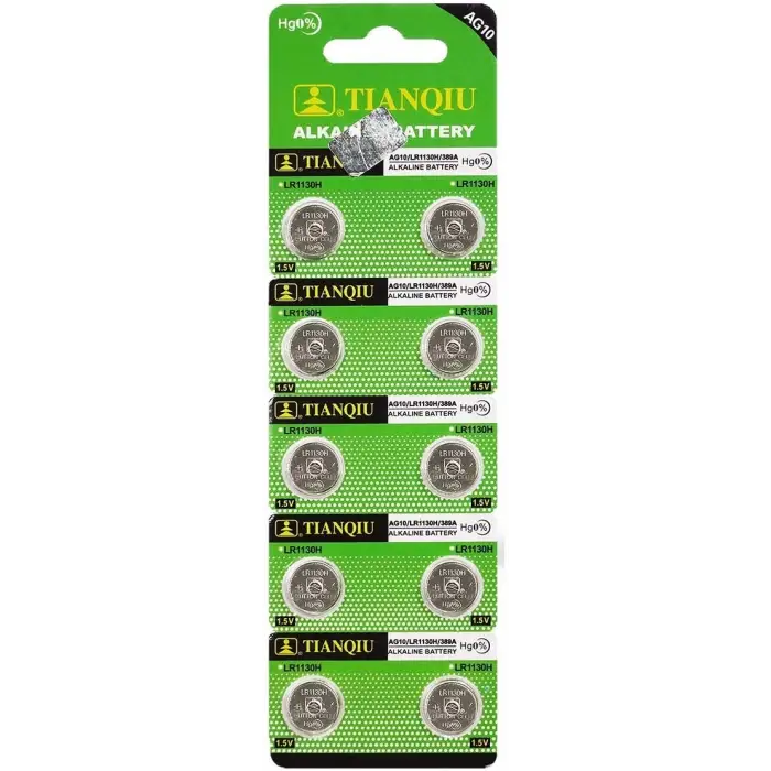 Buton Pil - Saat Lazer Hesap Makinesi Pili 10lu Paket  AG10  - LR1130H - 389A -1.55V (336336)