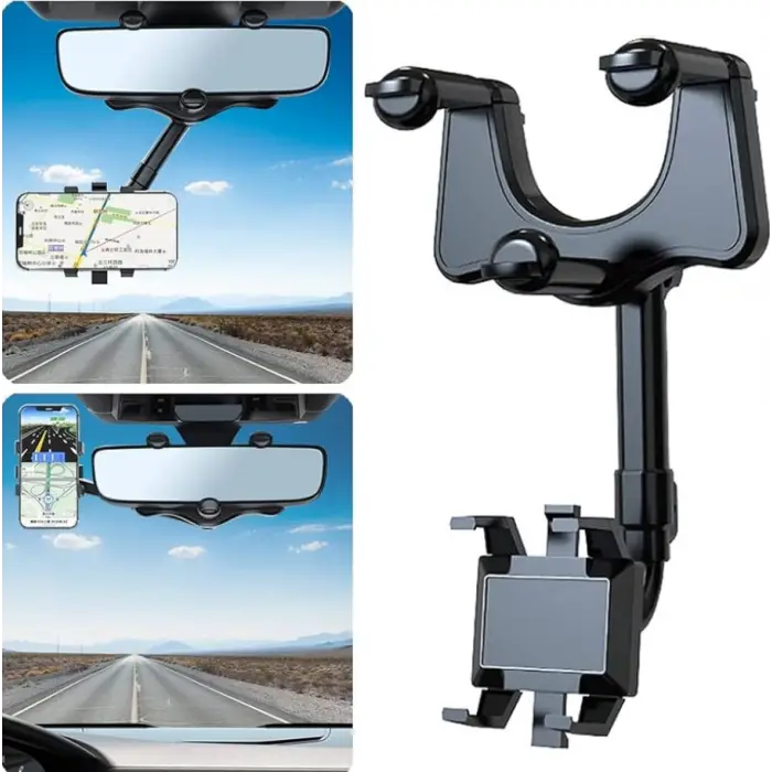 BX AKSESUAR 360° DÖNEBİLEN DİKİZ AYNASI TELEFON TUTUCU AT15