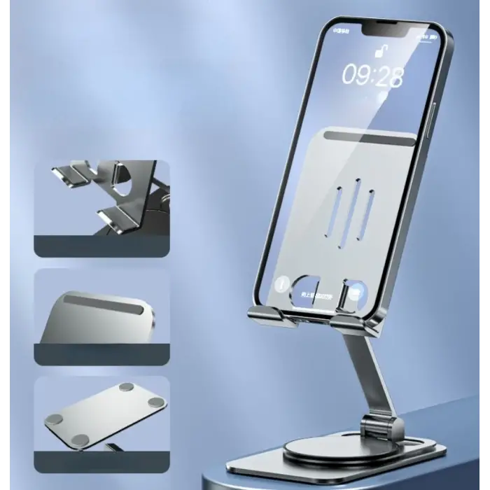 BX AKSESUAR 360° DÖNEBİLEN MASAÜSTÜ METAL TELEFON STANDI MCTT19