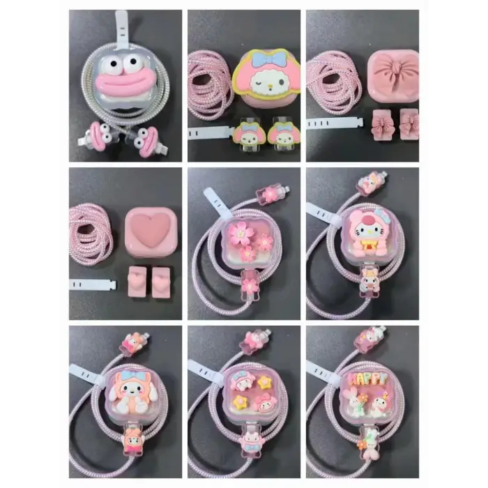 BX AKSESUAR SLİKON ŞARJ KABLO KORUYUCU SET KK04