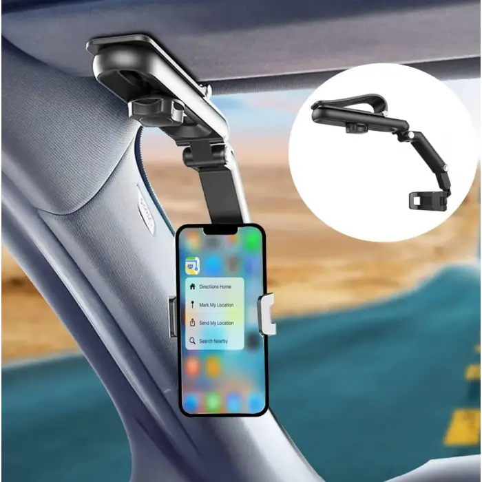BX AKSESUAR SUN VİSOR 1080° ÇOK FONKSİYONLU ARAÇ İÇİ TELEFON TUTUCU AT10
