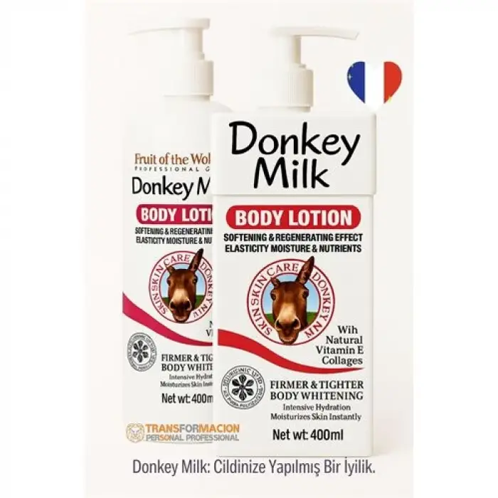 BX Donkey Milk Eşek Sütü Vücut Losyonu & Bakım Kremi 400 ml Nemlendirici Sıkılaştırıcı Işıltı Veren