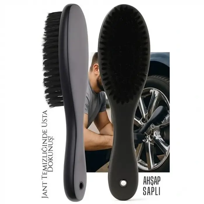 Jant Temizlik Fırçası Hassas Jant Temizleme Fırçası Ahşap Saplı