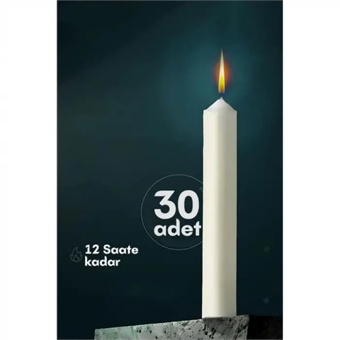 Klasik Mum 30 Adet - Kokusuz Mum