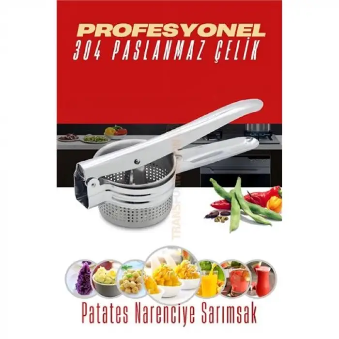 BX  Patates Ezici 304 Paslanmaz Çelik Narenciye Sıkacağı Sebze Presi