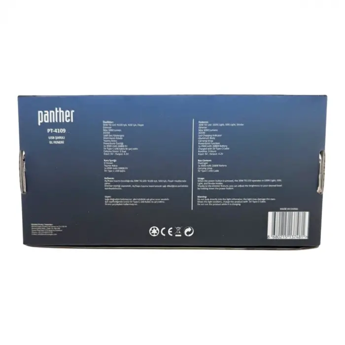 BX PT-4109 USB ŞARJLI EL FENERİ