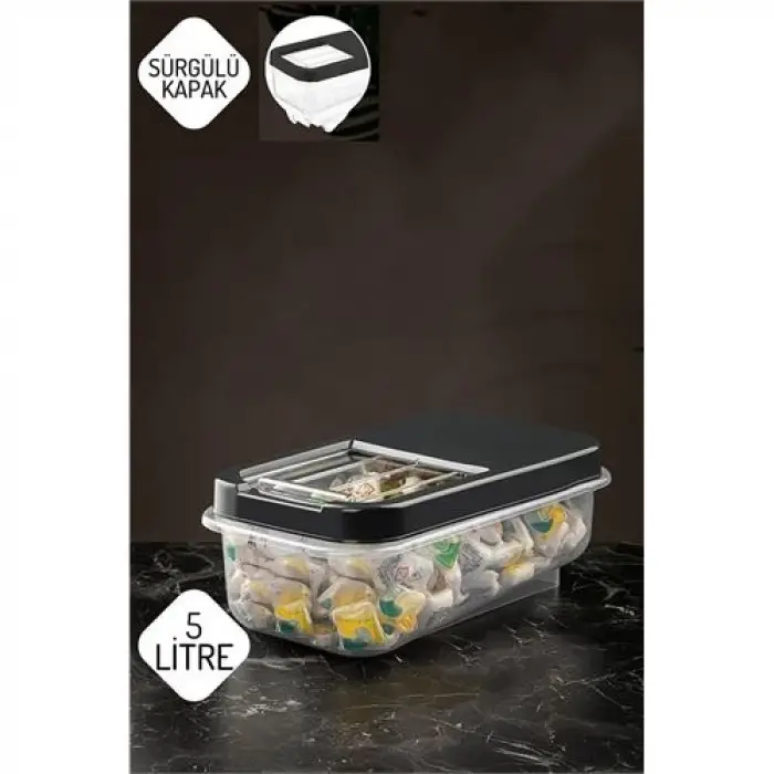 Reagan Tablet ve Deterjan Saklama Kutusu 5 lt ANTRASİT