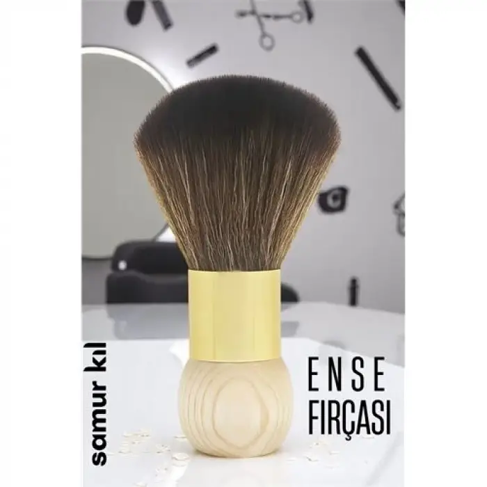 BX Samur Berber Ense Fırçası Saç Temizleme Fırçası - Berber Temizlik Fırçası- Kuaför Berber Malzemesi