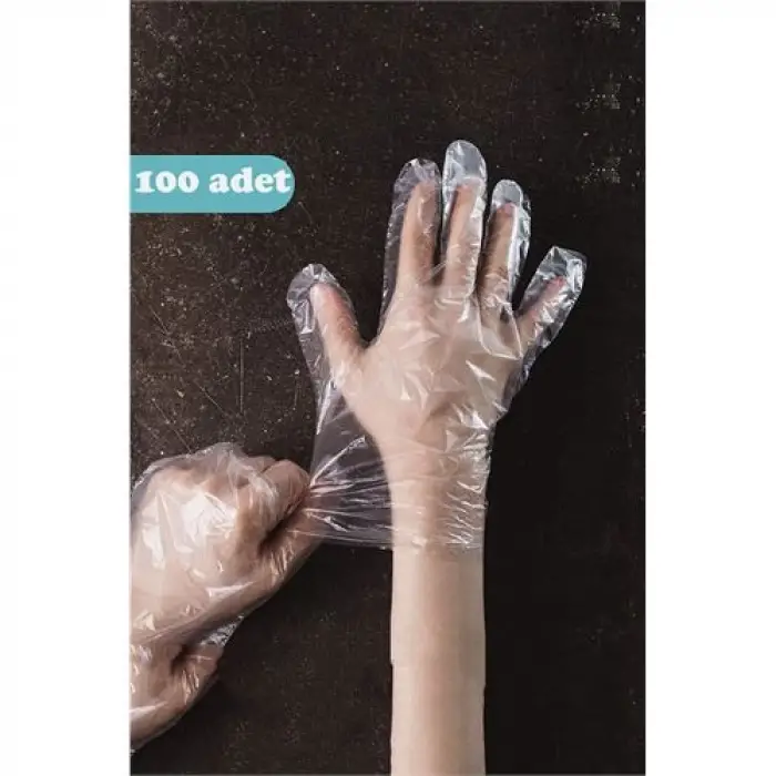 Tek Kullanımlık Şeffaf Eldiven 100 Adet