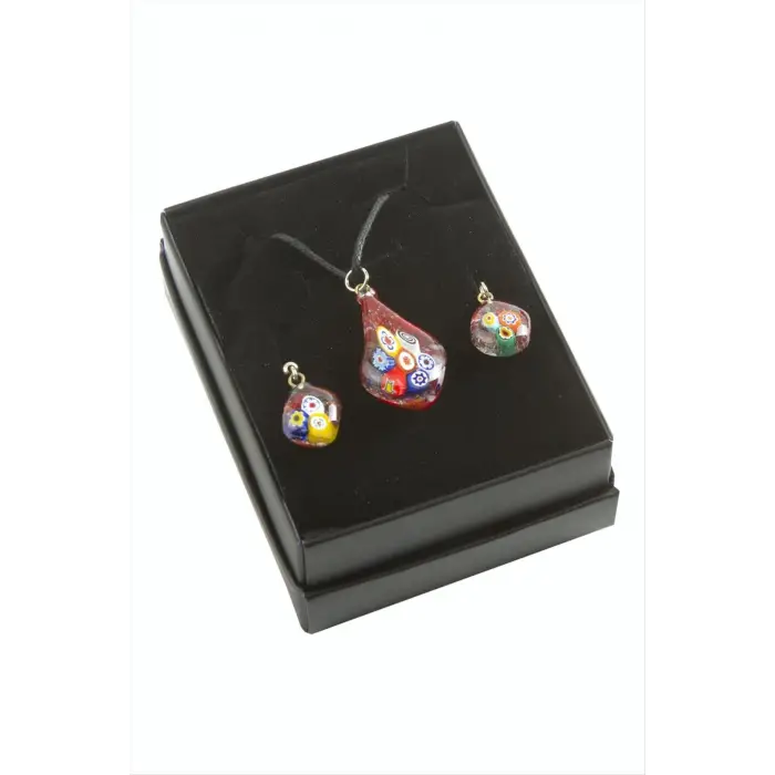 Cam Sanatı Murano Kutulu Set Kolye