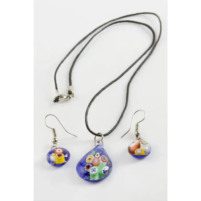 Cam Sanatı Murano Kutulu Set Kolye