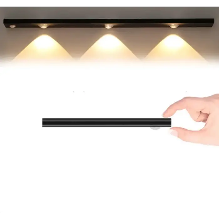 CATA CT 2464S  3W Şarjlı Led Sensörlü Dolap İçi Lamba 3 Renk Mod Siyah Kasa