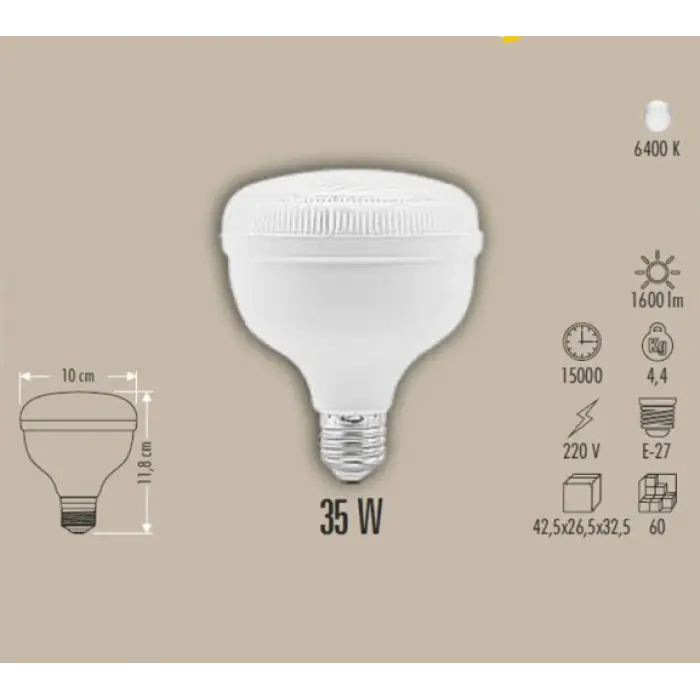 CATA CT 4125 Kristal 25W Torch Led Ampul 6400K Beyaz Işık