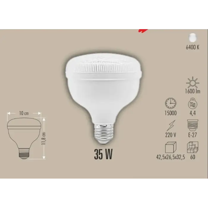 CATA CT 4135 Kristal 35W Torch Led Ampul 6400K Beyaz Işık