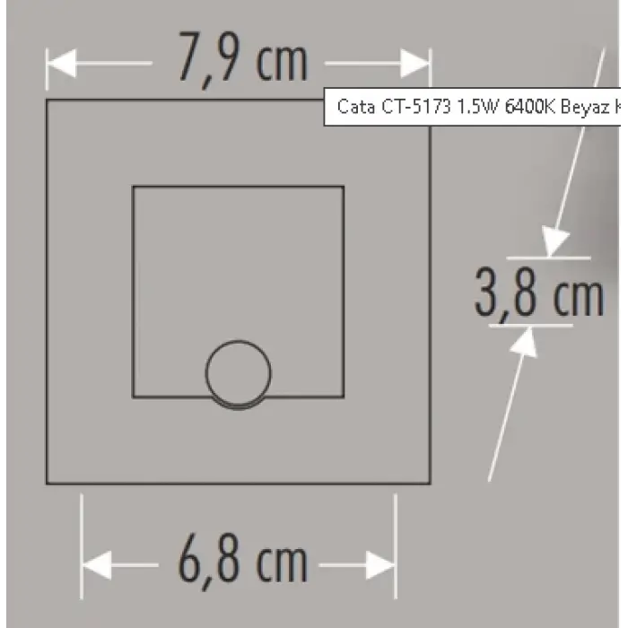 CATA CT 5183 1.5 W Radar Sensörlü Kare Koridor Aydınlatması 6400K Beyaz Işık