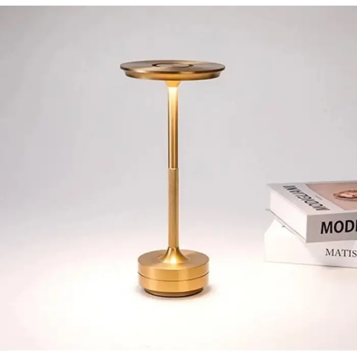 CATA CT 8438 Toronto Gold Kasa 3 Renkli Dokunmatik Şarjlı Masa Lambası
