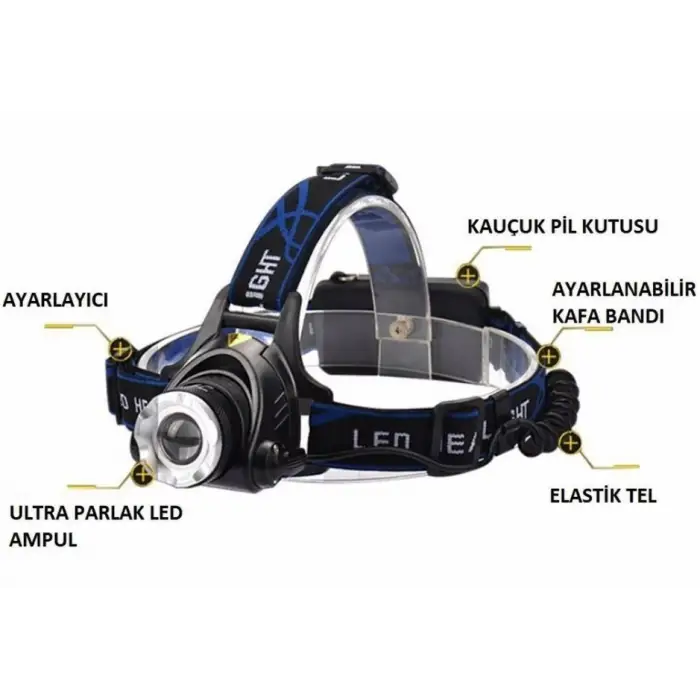 CATA CT 9123 Ledli 5W Şarjlı  Kafa Lambası 6400K Beyaz Işık