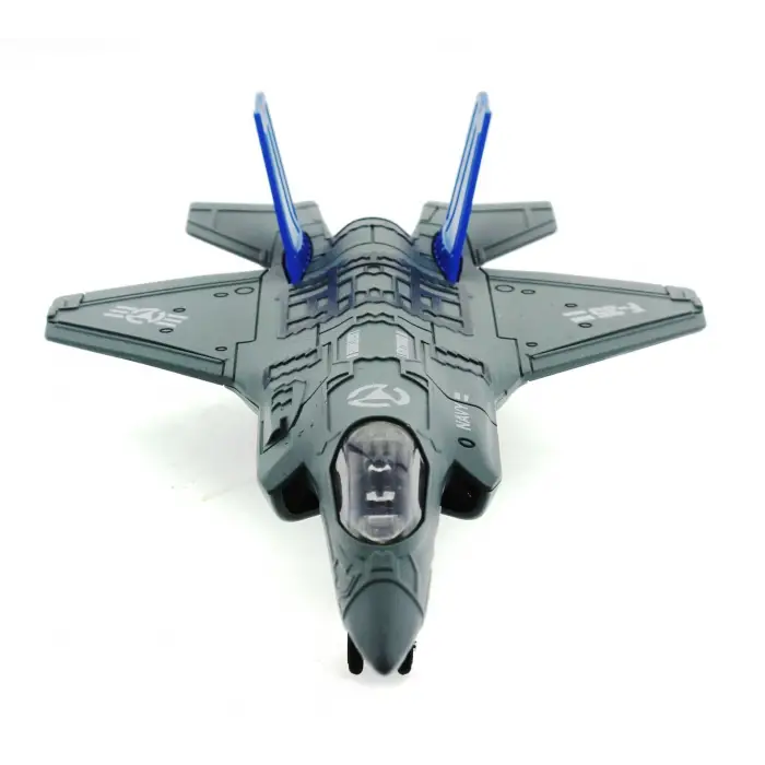 Çek Bırak Metal F-35 Benzeri Gri Savaş Uçağı Sesli Işıklı