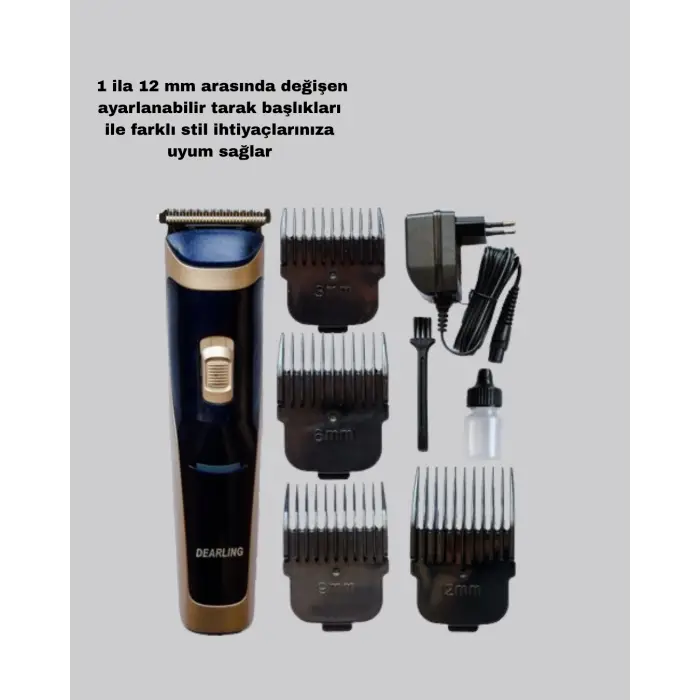 Çelik Bıçaklı Unisex Şarjlı Tıraş Makinesi – Sessiz Motor, Kablosuz ve Ayarlanabilir