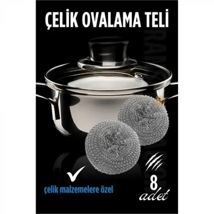Çelik Bulaşık Ovalama Teli 8 Adet