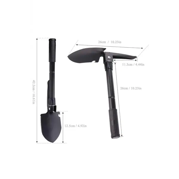 Çelik Katlanır Fonksiyonel Kamp Kazma Kürek Ve Kesme Aleti Seti Küçük Kazma Kürek Seti