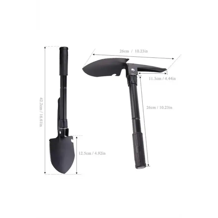 Çelik Katlanır Fonksiyonel Kamp Kazma Kürek Ve Kesme Aleti Seti Küçük Kazma Kürek Seti