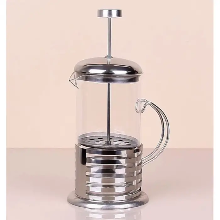 Çelik Kulplu Cam French Press - 350 ml