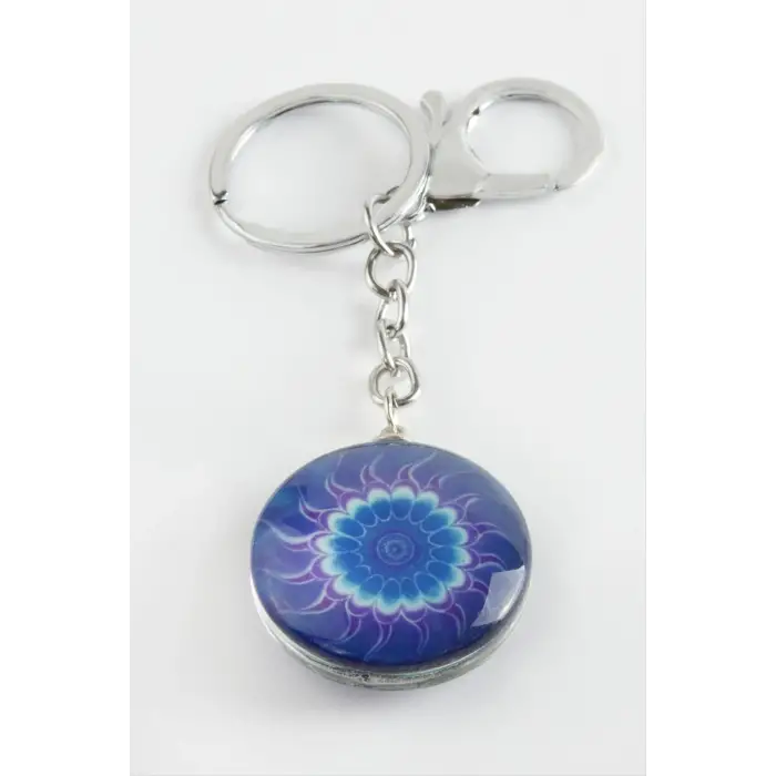 Çiçek Cam Anahtarlık