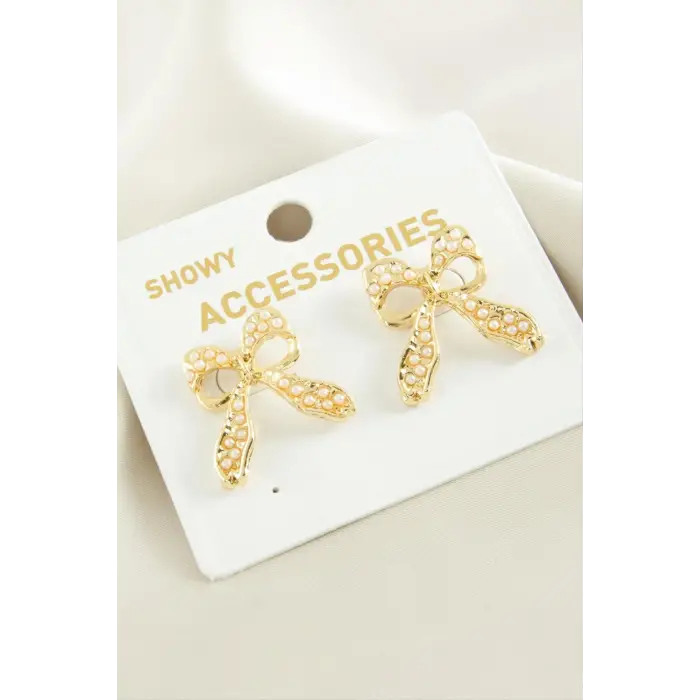 Çiçek İnci Metal Küpe