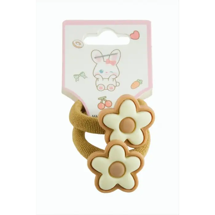 Çiçek Lastikli Toka 2 Adet