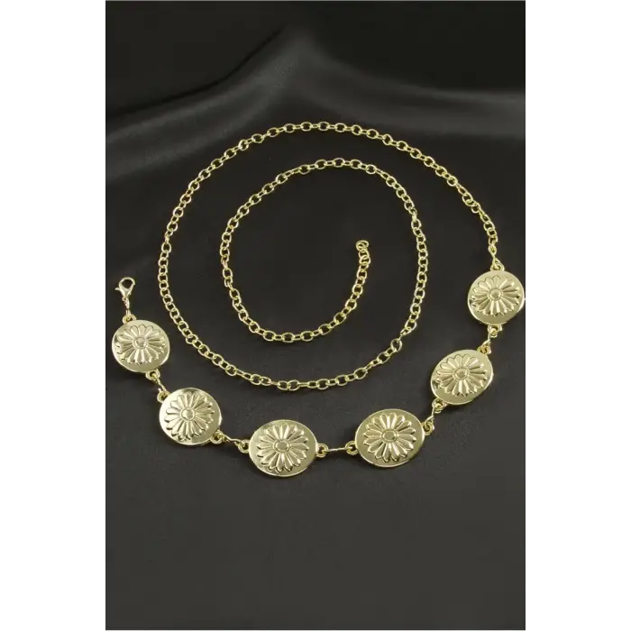Çiçek Metal Zincir Kemer