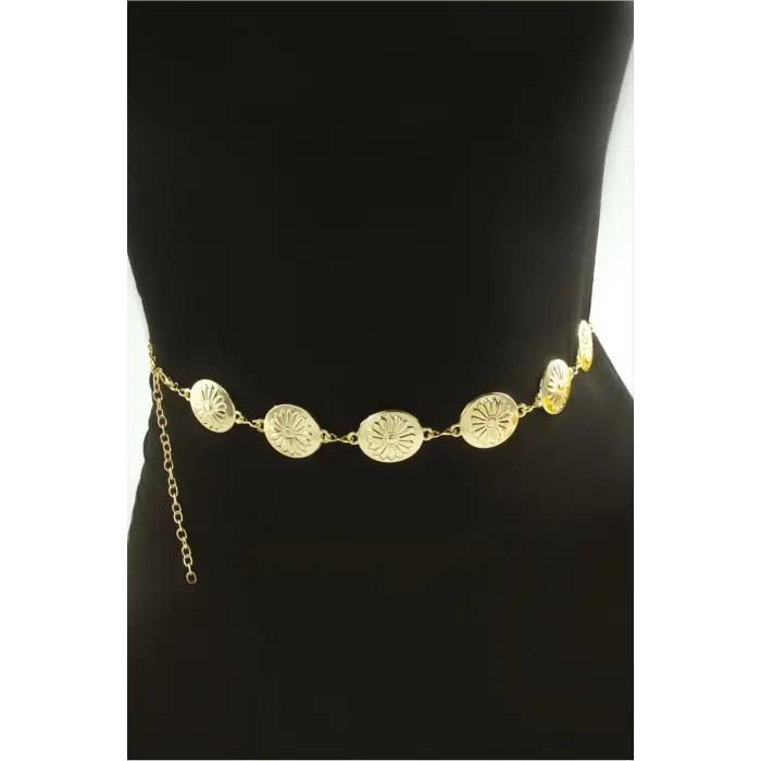 Çiçek Metal Zincir Kemer