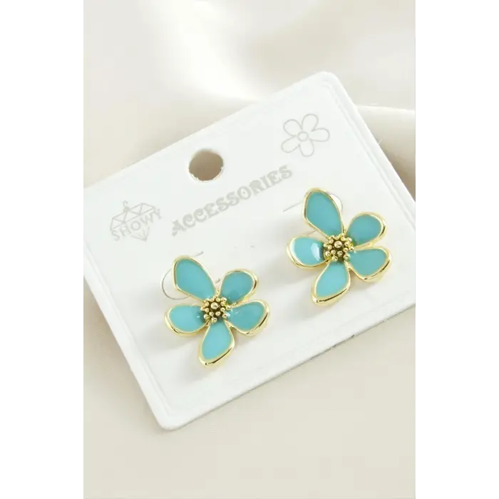 Çiçek Mineli Küpe