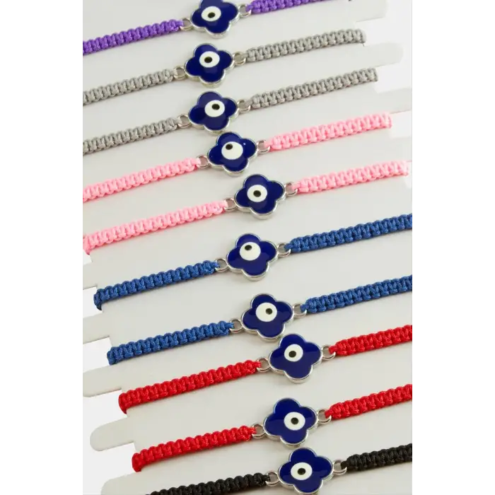 Çiçek Nazar Makrome Örgülü Bileklik