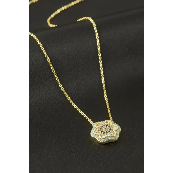 Çiçek Nazar Zirkon Taşlı Kolye