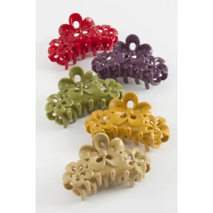 Çiçek Renkli Mandal Toka 8 cm