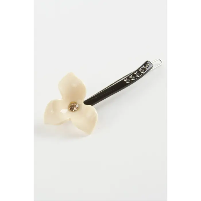 Çiçek Taşlı Klipsli Toka