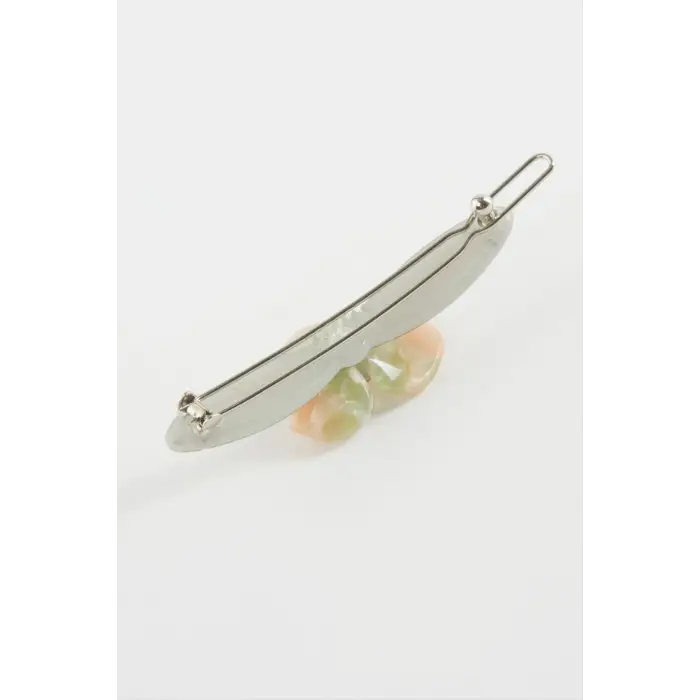 Çiçek Taşlı Klipsli Toka