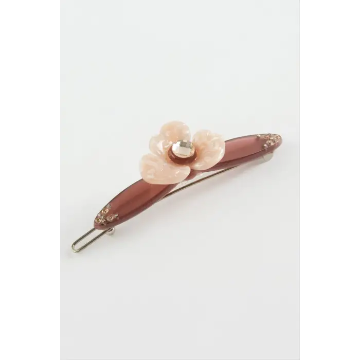 Çiçek Taşlı Klipsli Toka