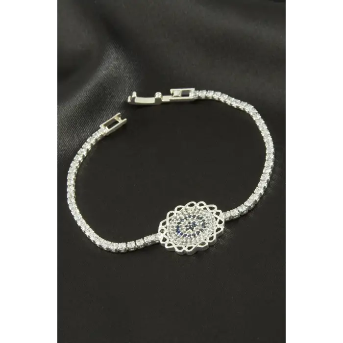 Çiçek Zirkon Taşlı Çocuk Bileklik 16 cm