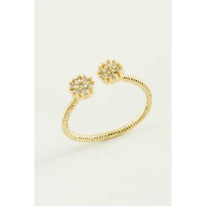 Çiçek Zirkon Taşlı Yüzük