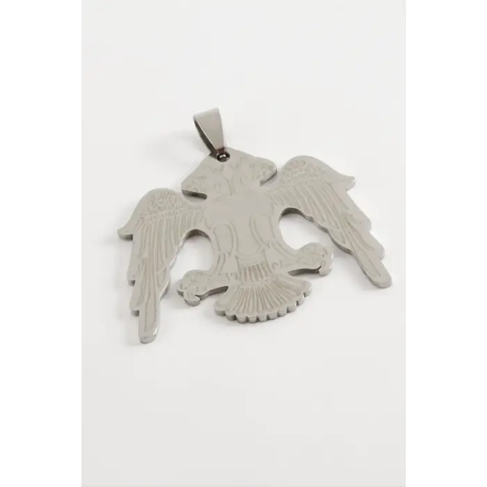 Çift Başlı Kartal Çelik Kolye Ucu 3,5 cm