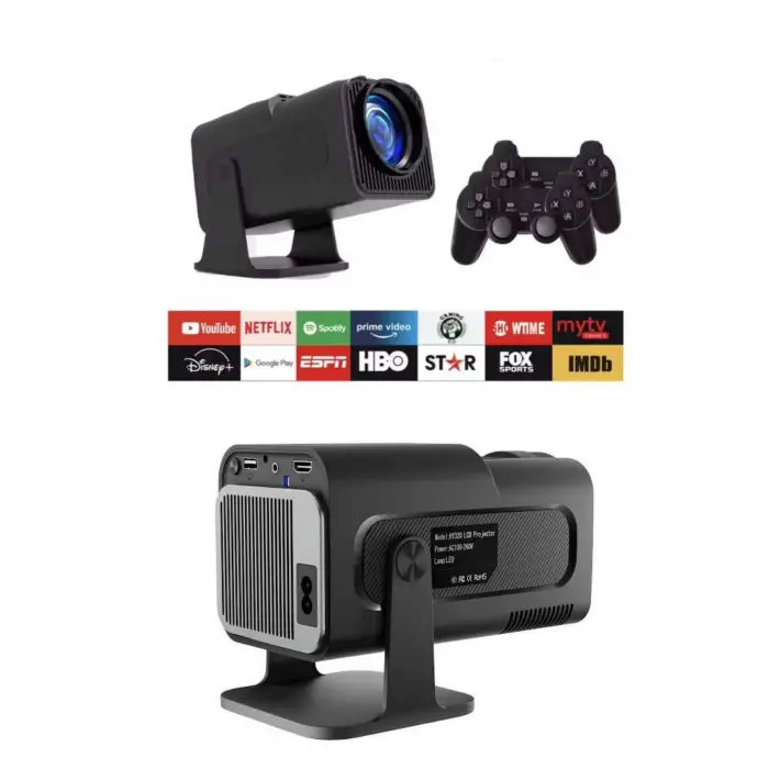 Çift Kollu Projeksiyon Taşınabilir Game Projektör Full Hd 1080P 4k Projeksiyon Gamepad