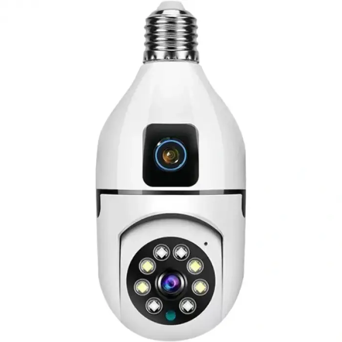 Çift Lensli Duy Girişli Kablosuz Ampul Kamera