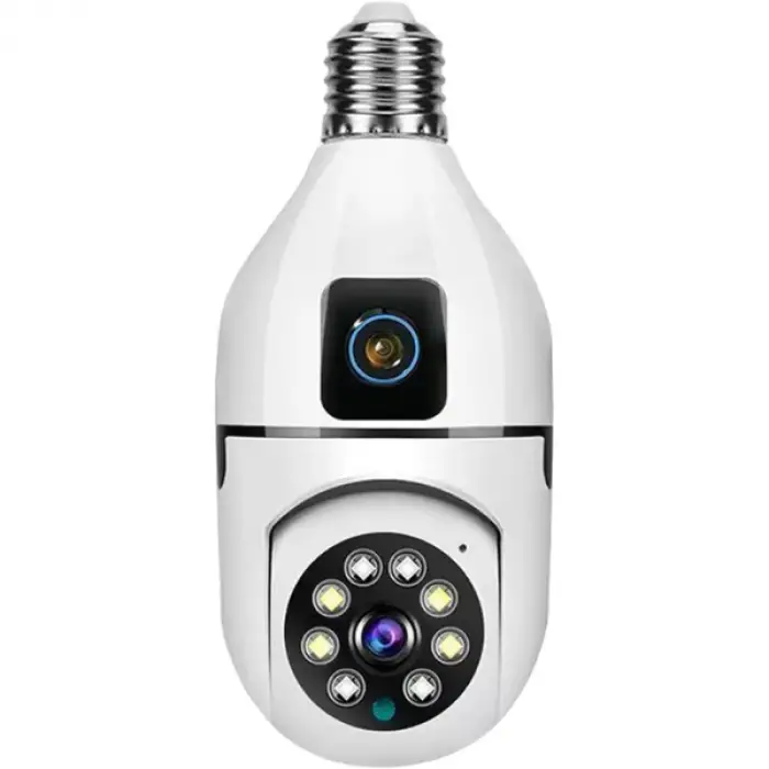 Çift Lensli Duy Girişli Kablosuz Ampul Kamera