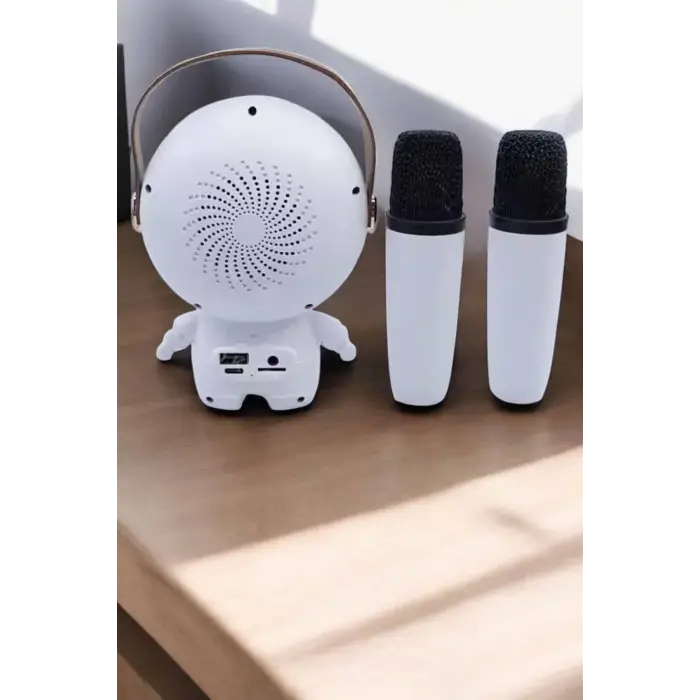 Çift Mikrofonlu Karaoke Mikrofon Bluetooth Bağlantılı Dijital Göstergeli